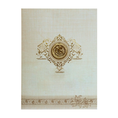 Grey Jumbo Metallic Elephant Design With Gold Foiling-KNK5021G-King of Cards