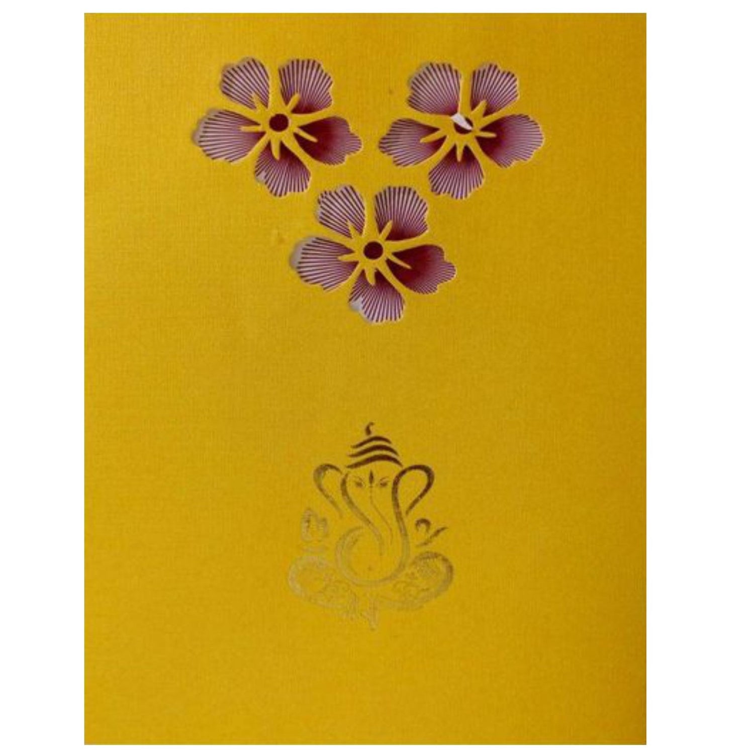 Gold Floral Wedding Invitation-KNCPM409