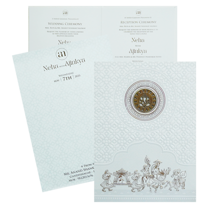 Chalk White Floral Invitation-King of Cards