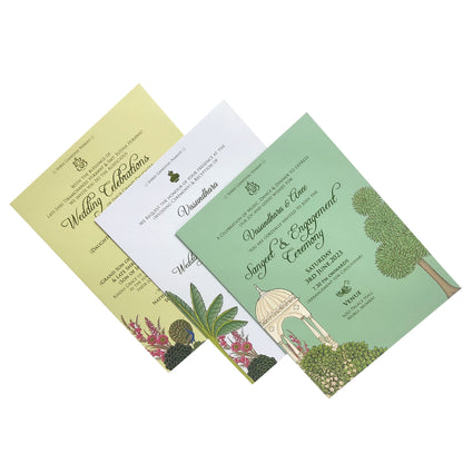 Green Arch Padded Wedding Card-Kbm04130