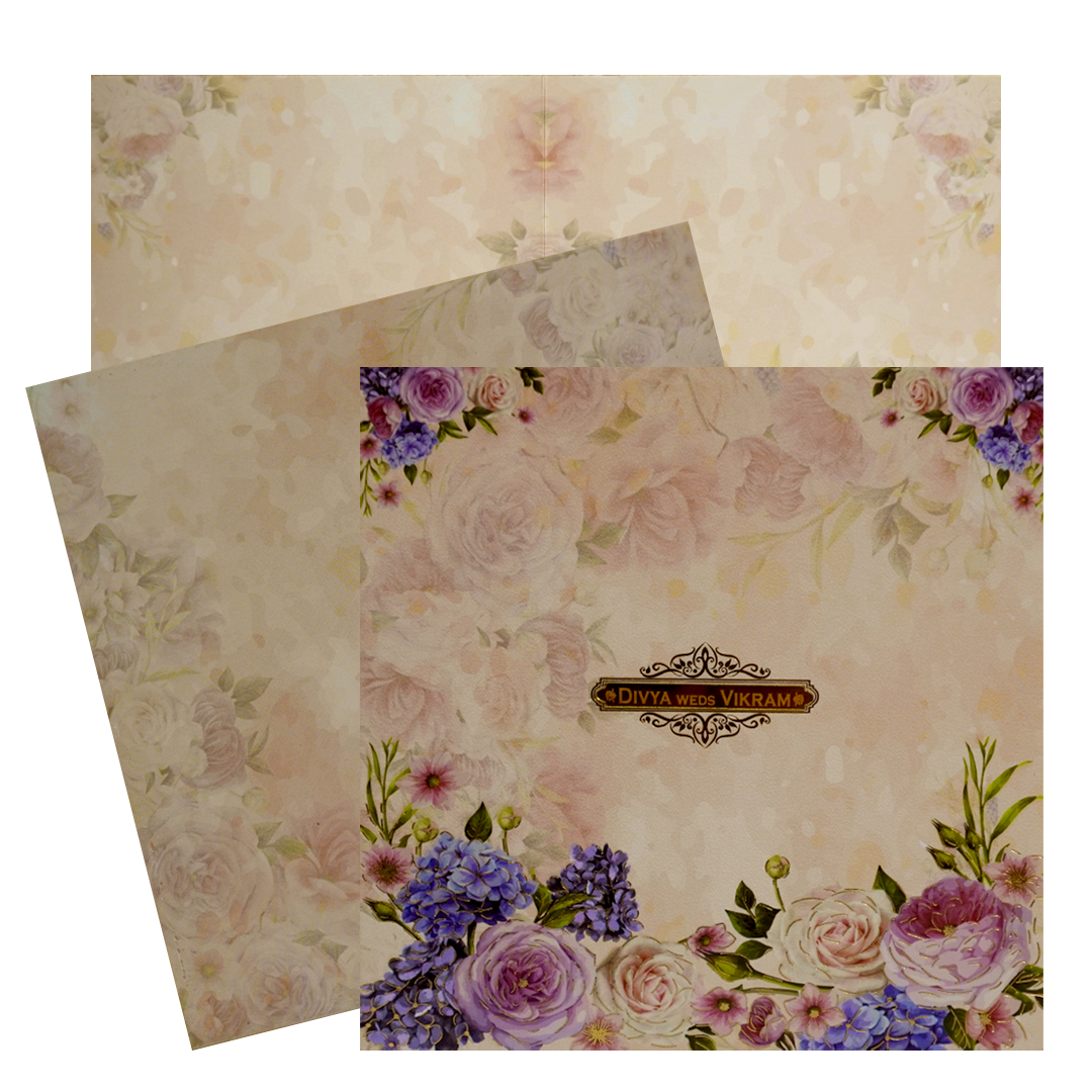 Light Peach Wedding Card-KNKD8105