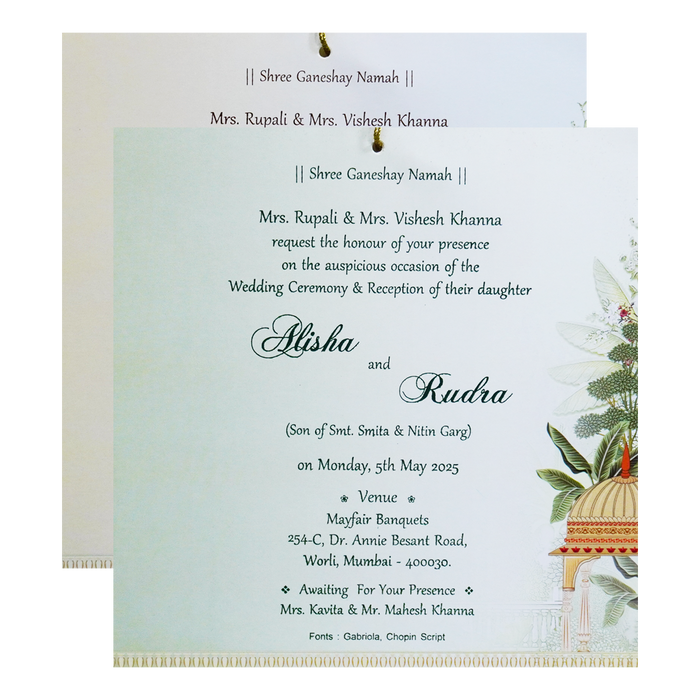 White Green Tracing Sheet Invitation-King of Cards