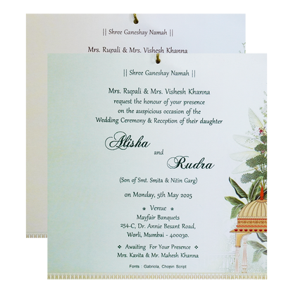 White Green Tracing Sheet Invitation-King of Cards