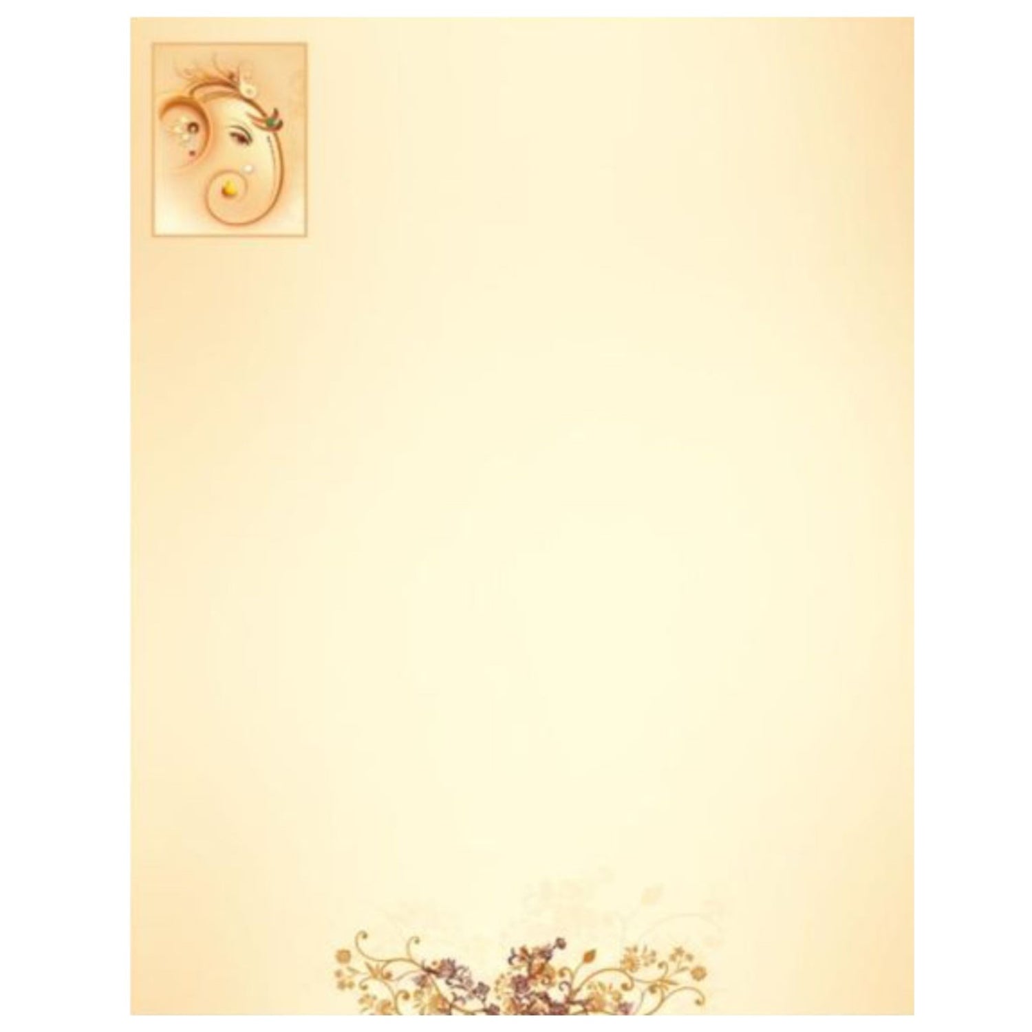 Royal Ganesha Cream Color Wedding Card - KNJB4026
