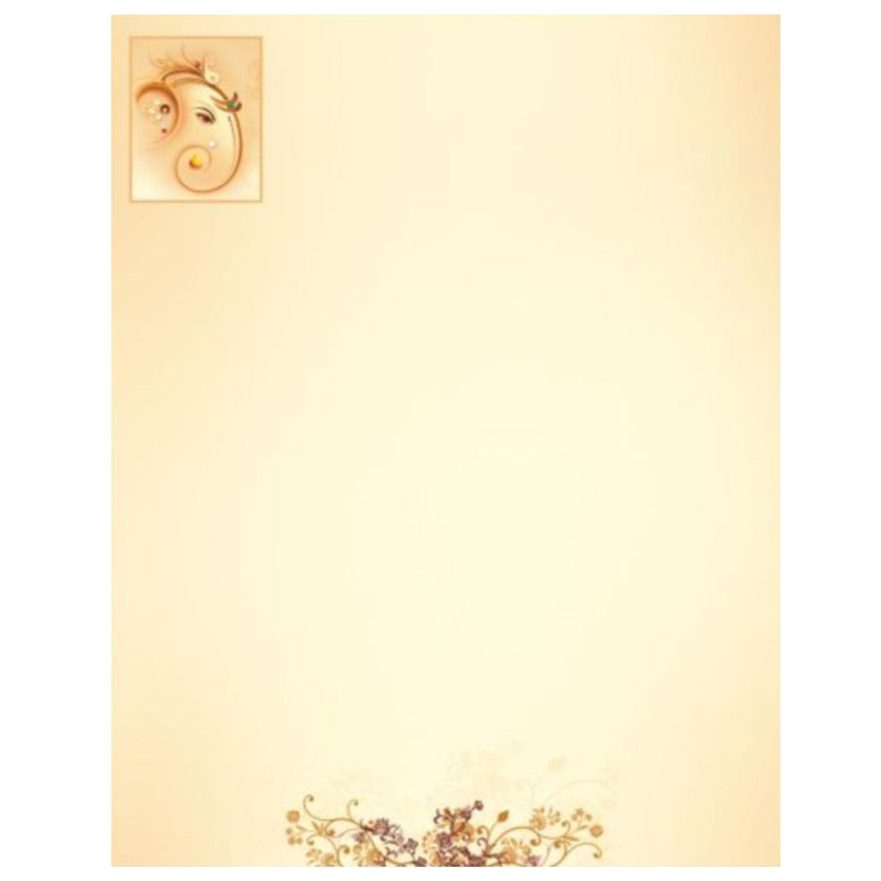 Royal Ganesha Cream Color Wedding Card - KNJB4026
