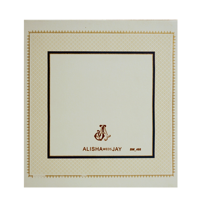 Royal Blue Border Wedding Card-KBM04660