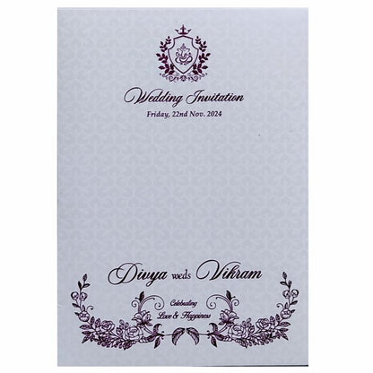 White Floral Single Sheet Invitation Card-King of Cards