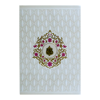 White Floral Invitation Design-King of Cards