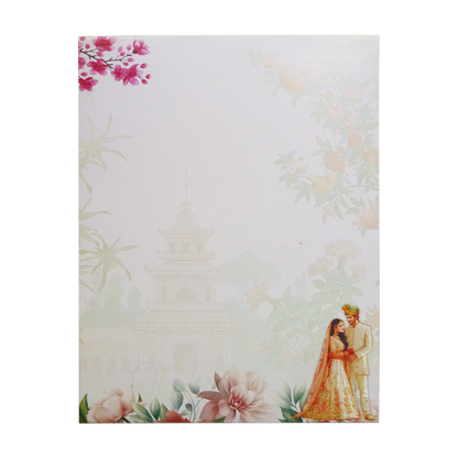 Pastel Pink Bride &amp; Groom Invitation Card-KNKM8206