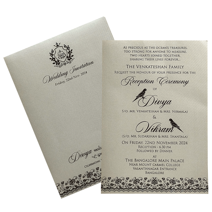 Grey Texture Single Sheet Invitation Card-King of Cards