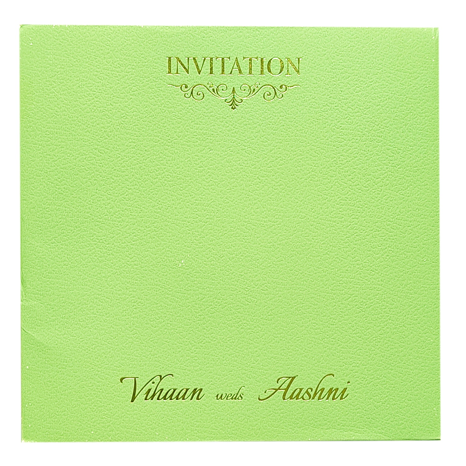 Green Padded Nameplate Invitation Card-KRC29380