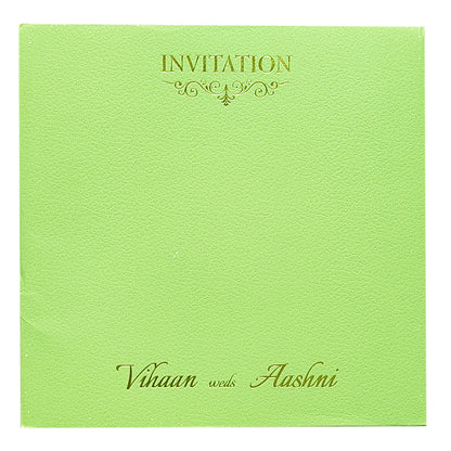 Green Padded Nameplate Invitation Card-KRC29380