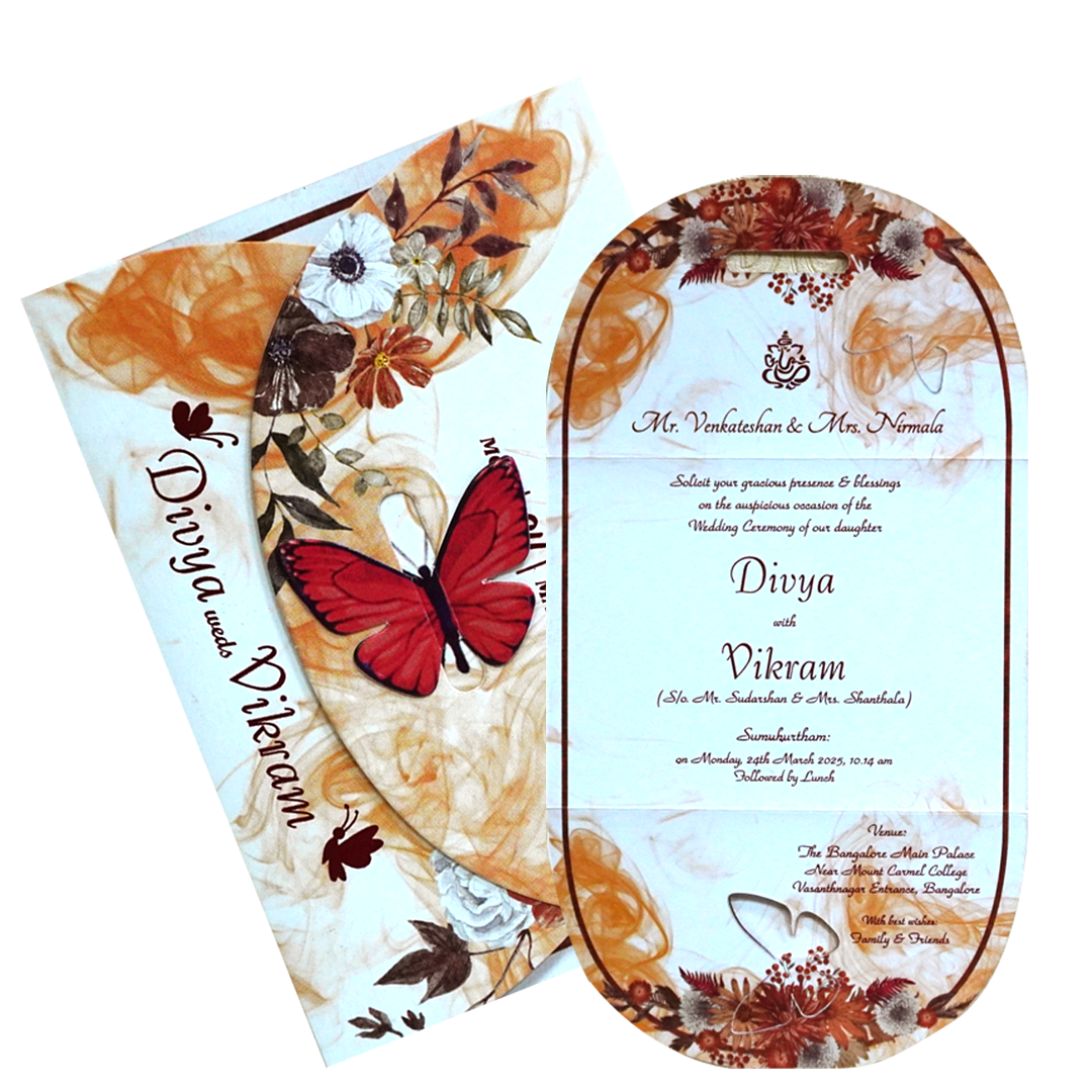 Make your event special with our exclusive Orange Butterfly Invitation Card. Shop now! ?WhatsApp Support ?Express Delivery.