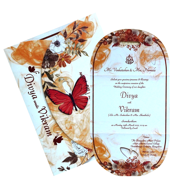 Orange Butterfly Invitation Card-King of Cards