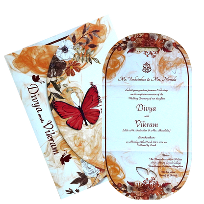 Orange Butterfly Invitation Card-King of Cards