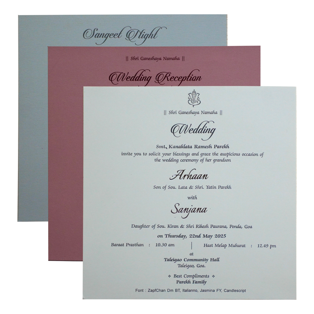 White Door Padded Wedding Card-KRC30441