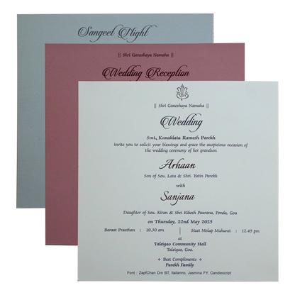 White Door Padded Wedding Card-KRC30441