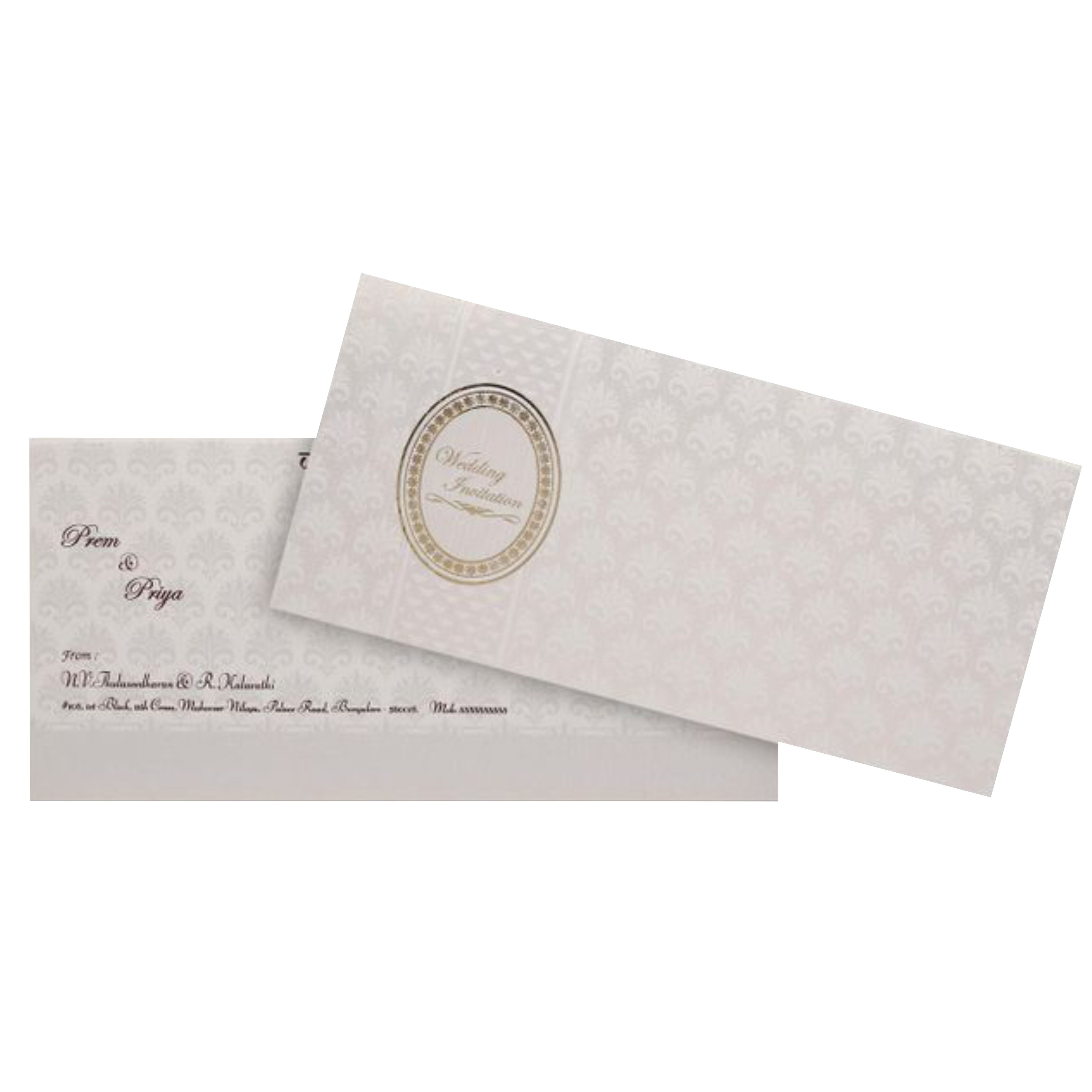 Beautiful Bloom Theme With Gold Foiling Wedding Card - KNK2775