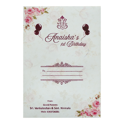 White Pink Floral Wedding Card-KNCY6601C