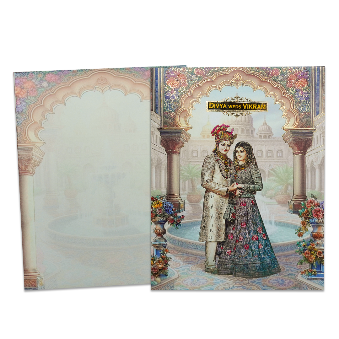 Palace Arch Couple Wedding Card-KNKJ1152