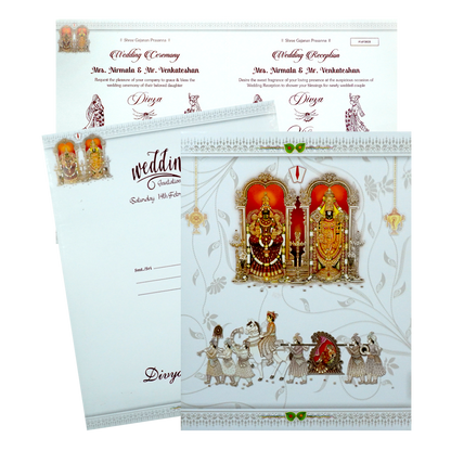 White Jumbo Balaji Padmavathi With Dohli Baraat Fictional Print-KNK4331