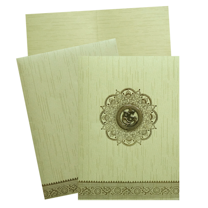 Pista Green Ganesha Wedding Card-King of Cards