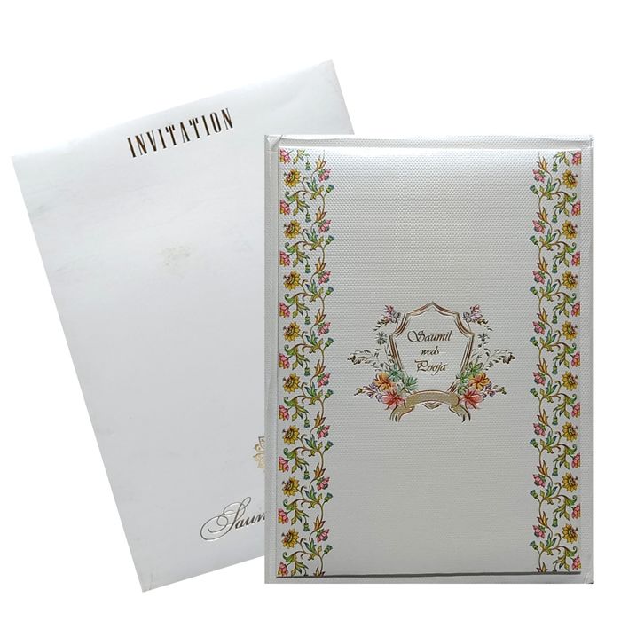 Grey Floral Foil Invitation Card-King of Cards