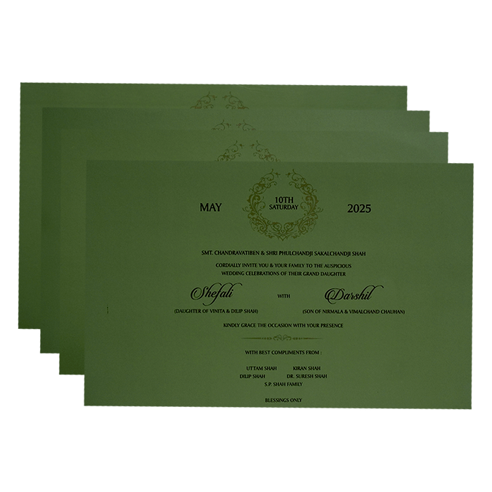 Lemon Grass Floral Marriage Card-King of Cards