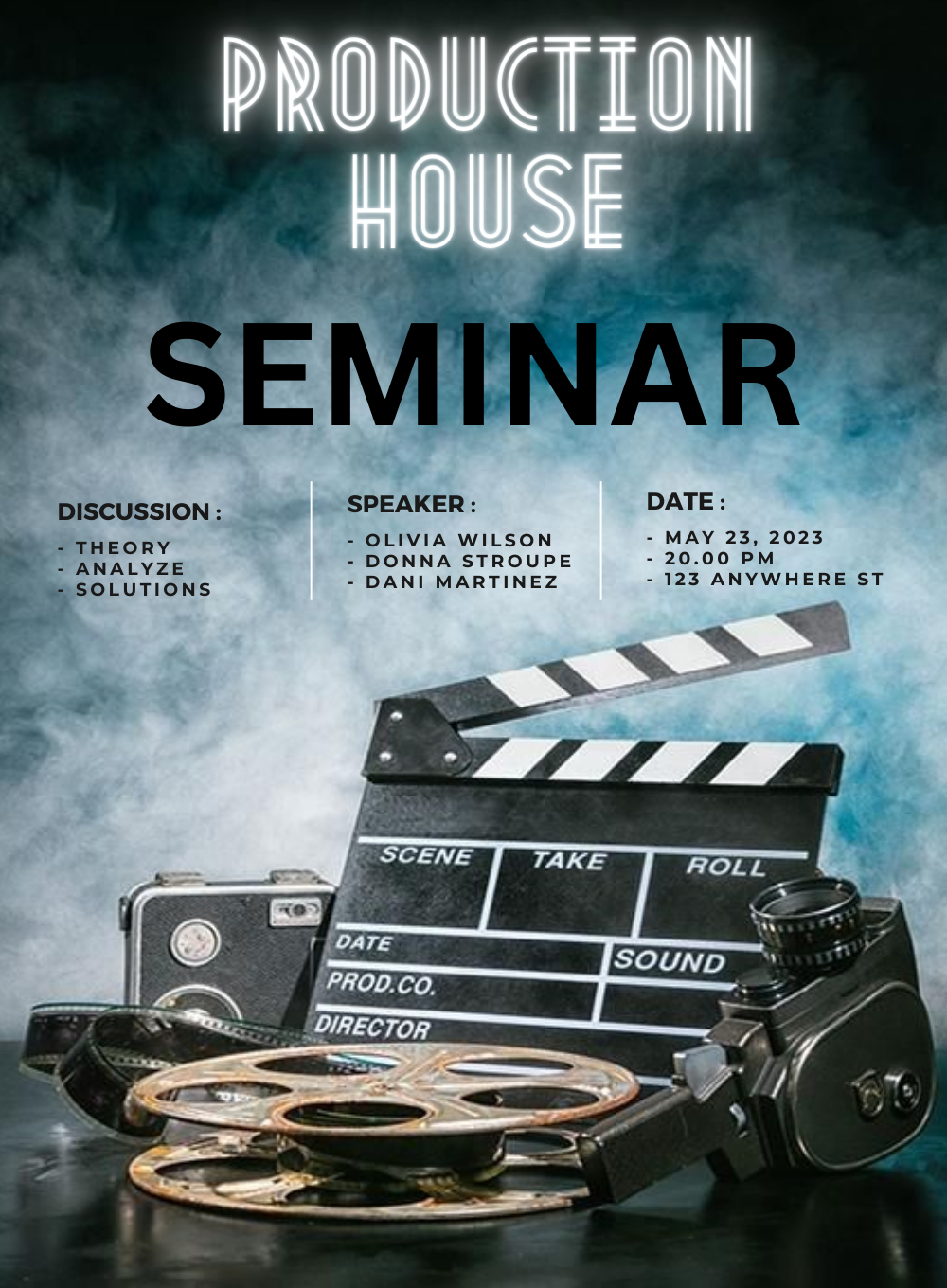 Blue Production Seminar Invitation-King of Cards