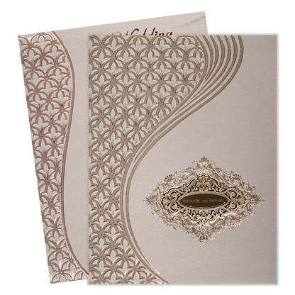 Pink Gold Geometric Padded Wedding Card-KSSC2190