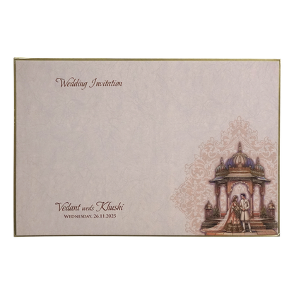 Dusty Pink Premium Embossed Marriage Card-KPR24270