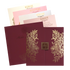 Maroon Floral Door Invitation Card-KRC30412