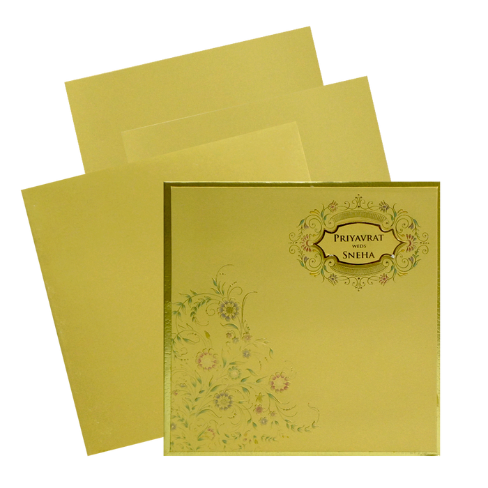 Golden Yellow Wedding Invitation Card-King of Cards