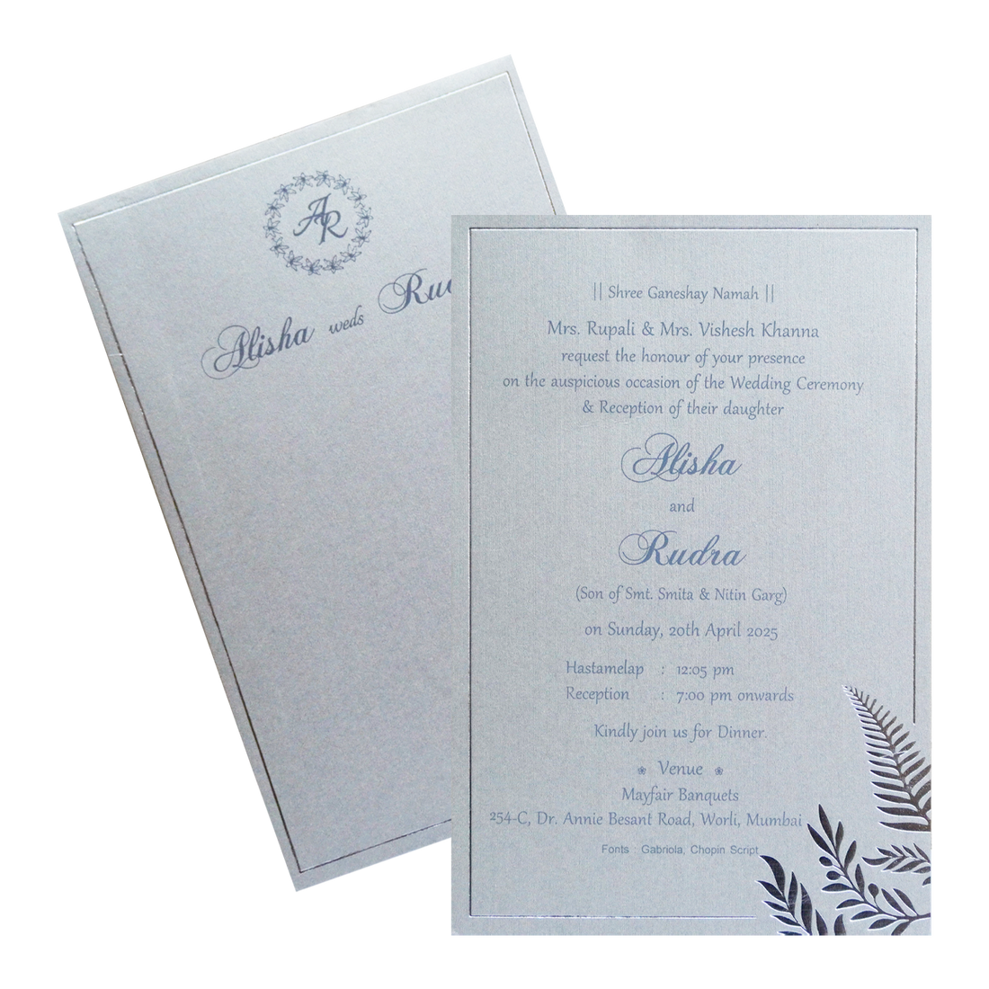 Grey Petal Single Card-KRCS7321