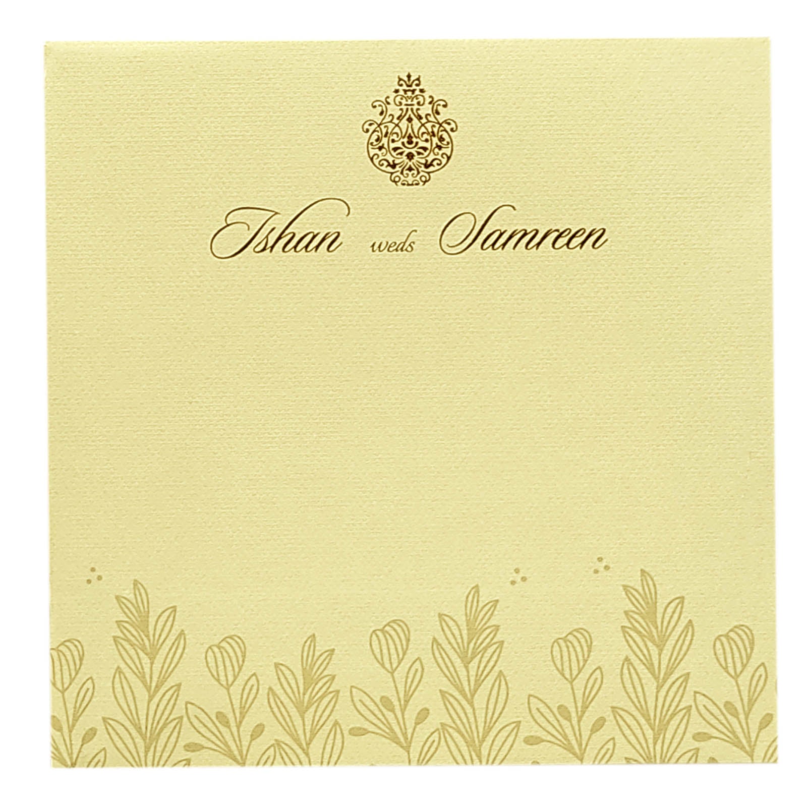 Cream Padded Floral Invitation Card-KRC29551