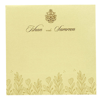 Cream Padded Floral Invitation Card-KRC29551