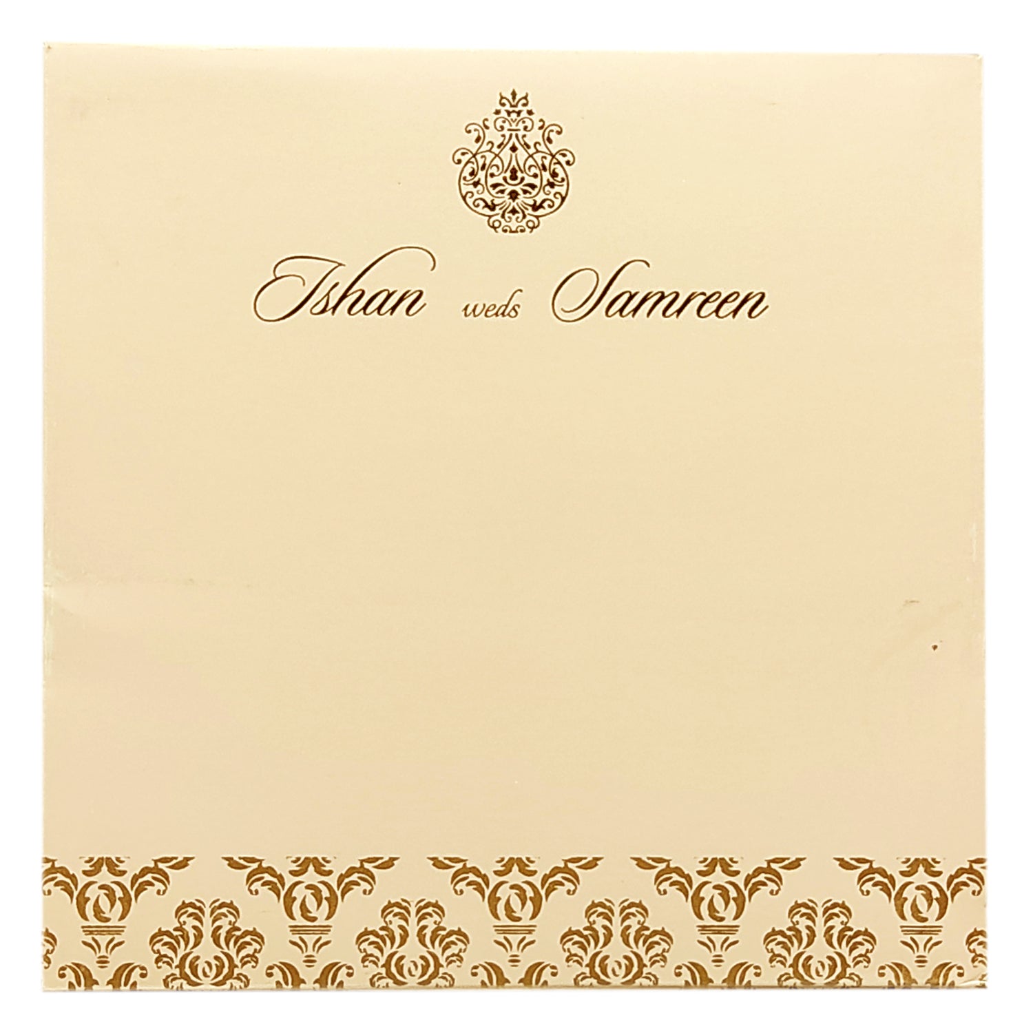 Peach Gold Design Invitation Card-KRC29831