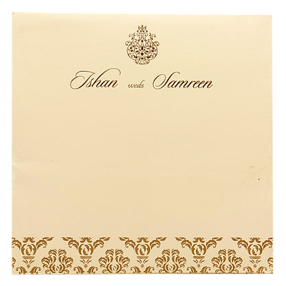 Peach Gold Design Invitation Card-KRC29831