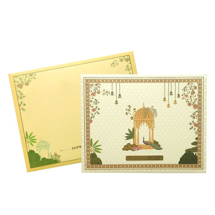 Orange Arch Padded Wedding Card-King of Cards