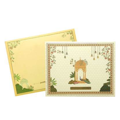 Orange Arch Padded Wedding Card-Kbm04540