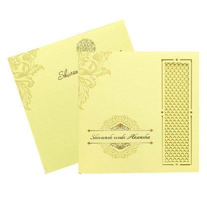 Cream Laser Cut Invitation Card-King of Cards