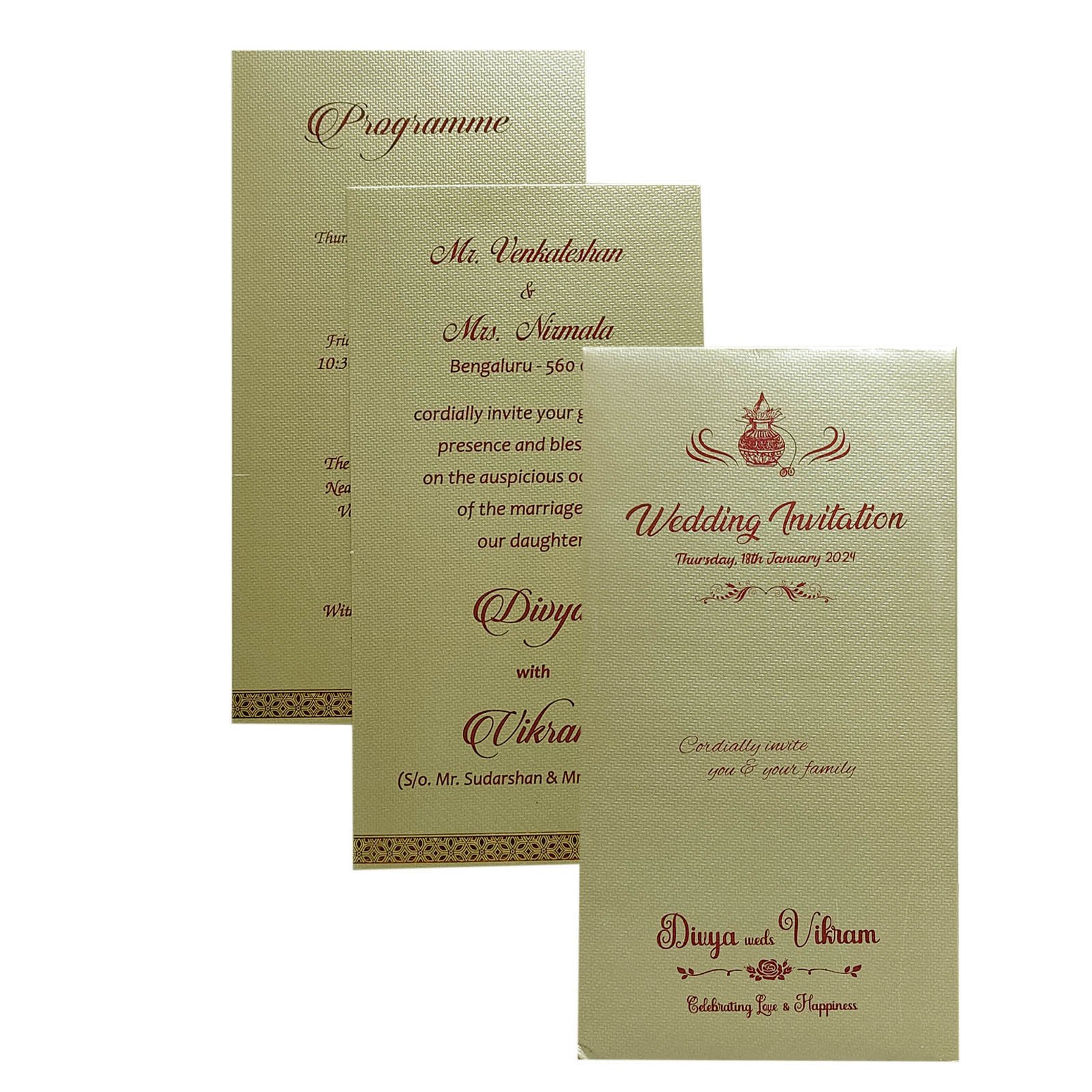 Sliver Grey Single Invitation Card