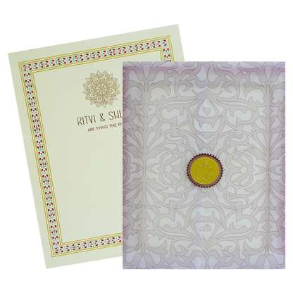 Cream Tracing Sheet Wedding Card-King of Cards