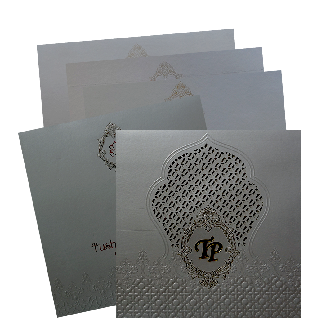 Light Grey MDF Wedding Card-KPR09330