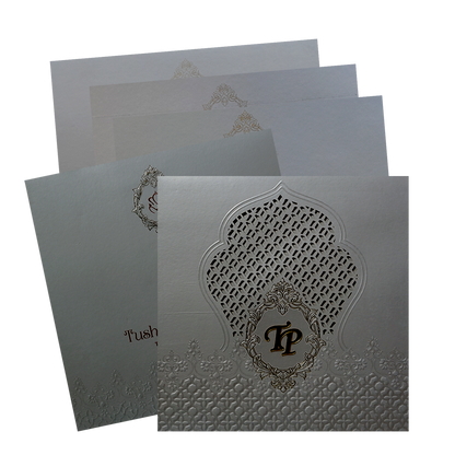 Light Grey MDF Wedding Card-KPR09330
