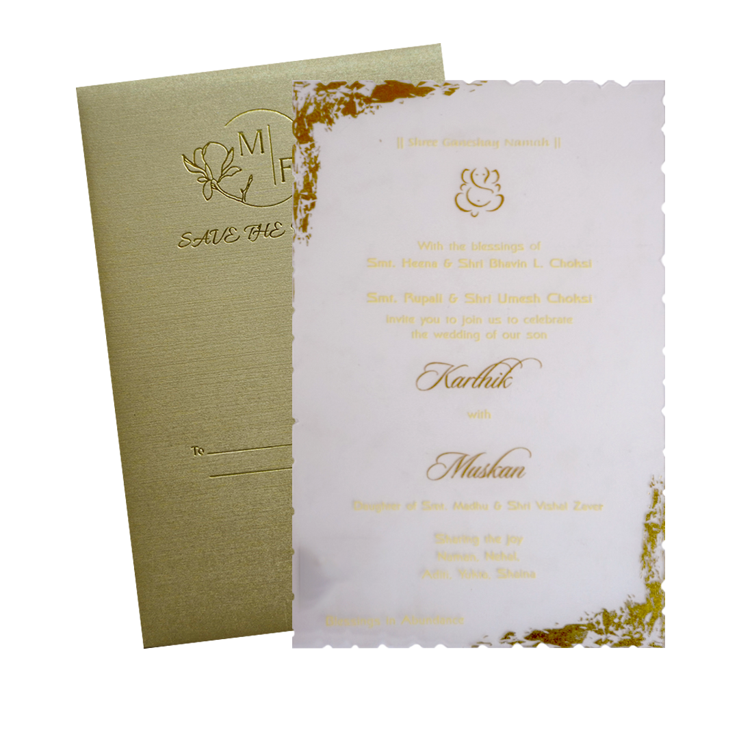 Metallic Light Brown Invitation Card-Krc30700