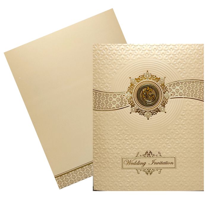 Sandal Embossed Ganesha Invitation Card-King of Cards