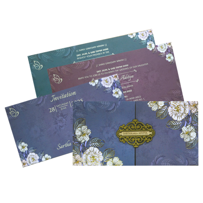 Lavender Blue Wedding Card-KVN06860