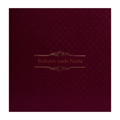 Wine Red Pattern Wedding Invitation Card-King of Cards