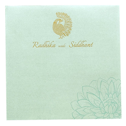 Blue Floral Nameplate Invitation Card-KRC29501